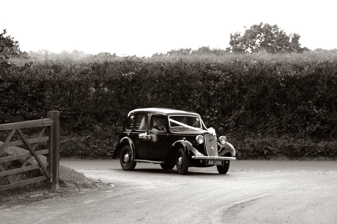 Vintage wedding car photo by Fiona McLean Photography on Rachel Head Humanist Wedding Celebrant website